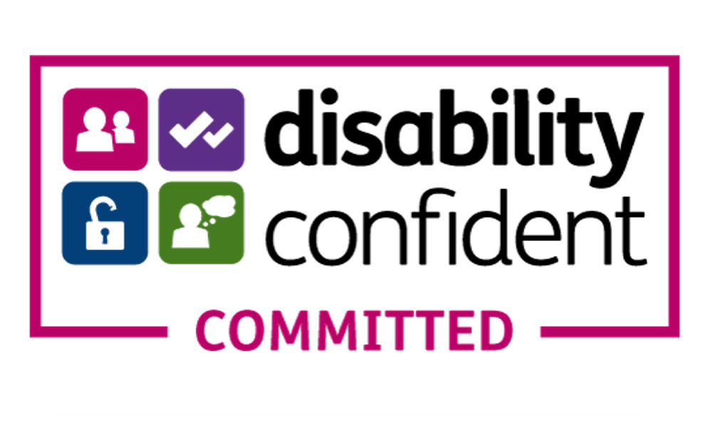 Disability confident committed logo.